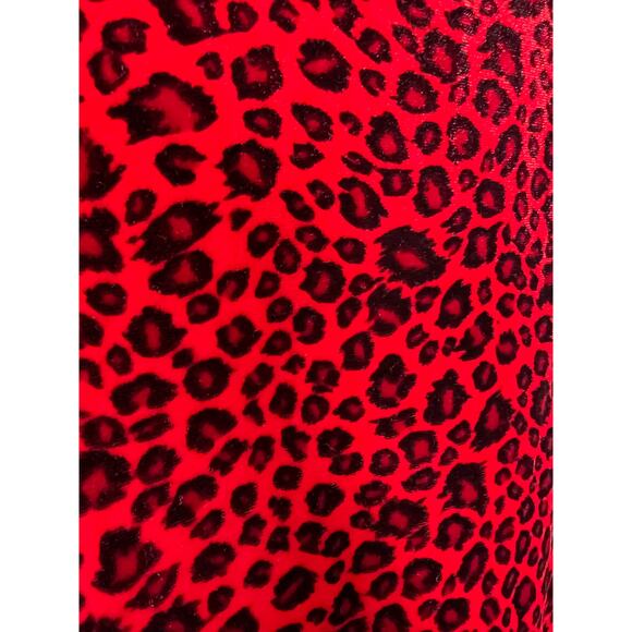Forever 21 Vintage Y2K Red Leopard Velvet Dress (Made in USA) - Picture 6 of 6